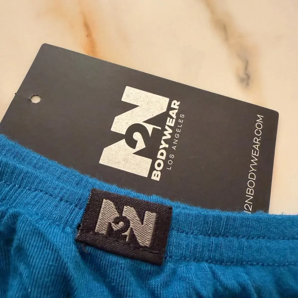Set Of 2 N2N Bodywear Mens Essential Thong Color Teal Blue Size Large